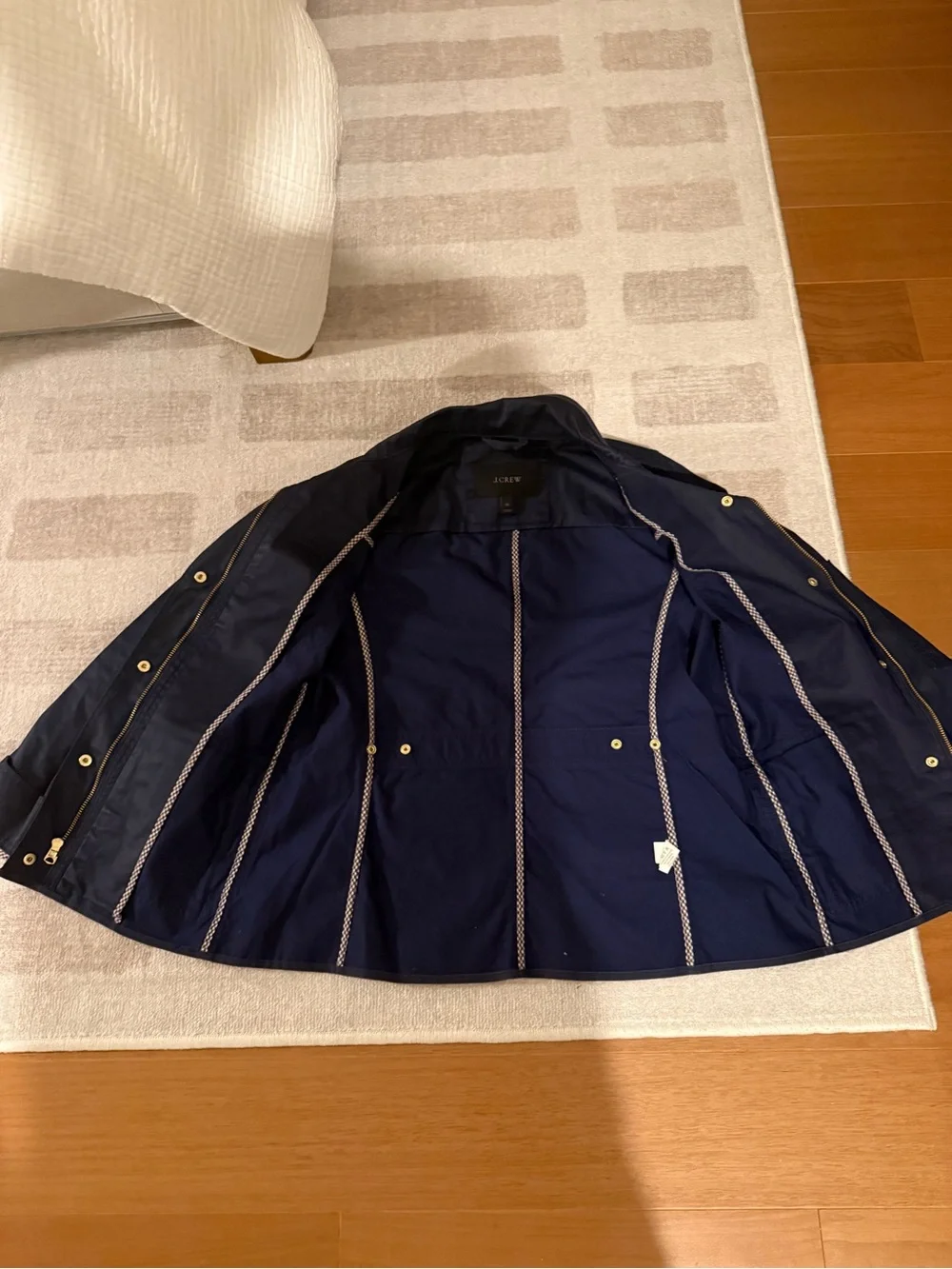 J. Crew Women's Navy Field Jacket with Gold-Tone Hardware Size XS